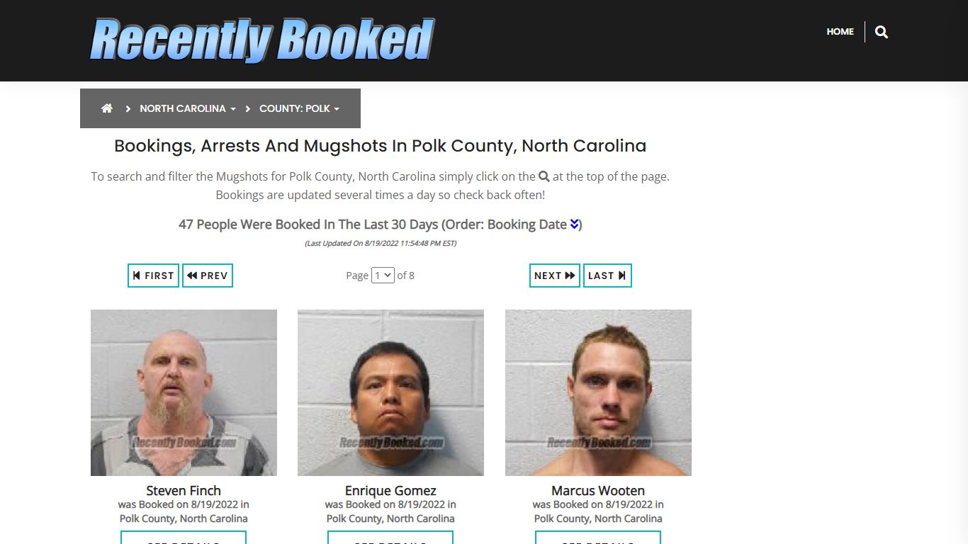 Bookings, Arrests and Mugshots in Polk County, North Carolina